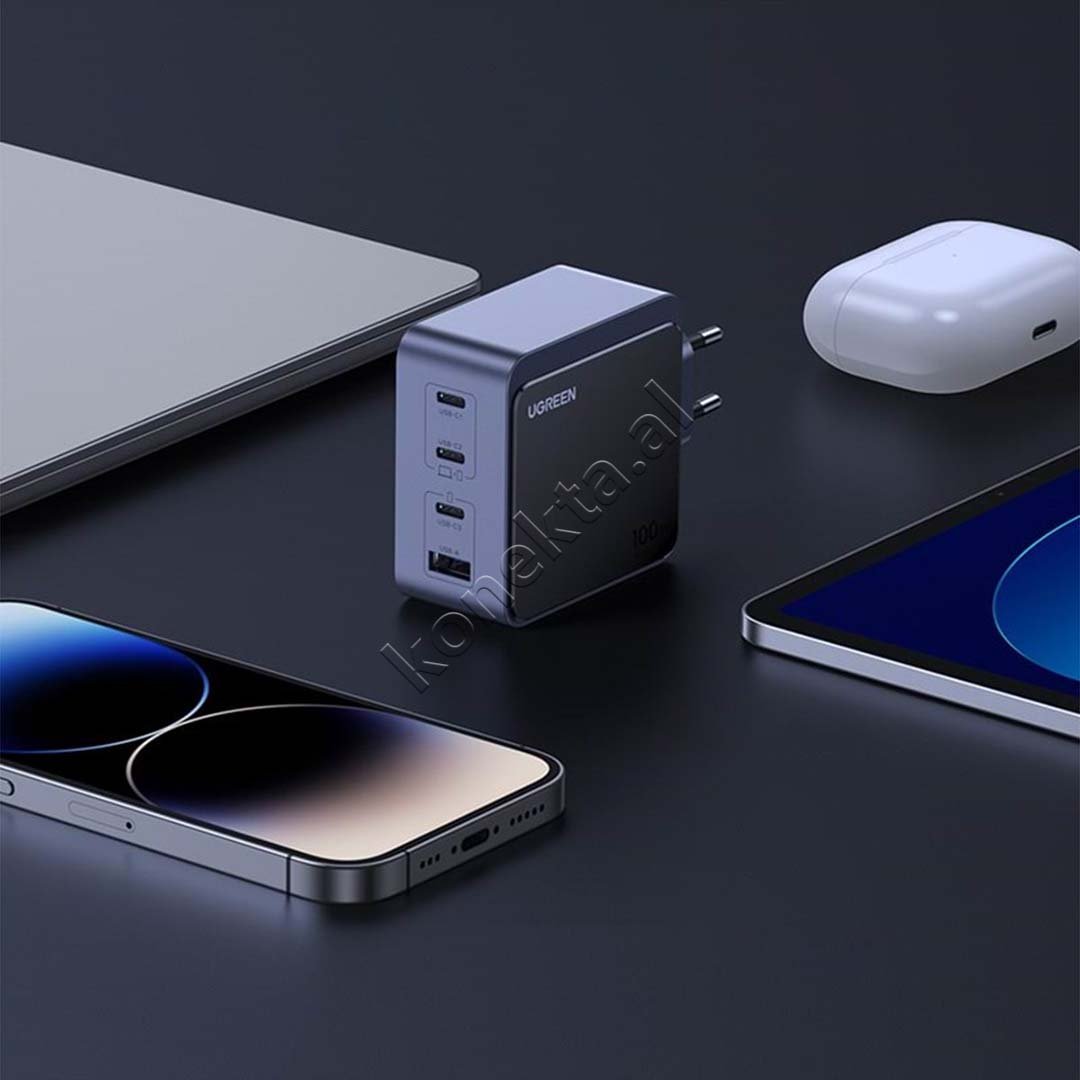 UGreen Nexode 100W Charger, Grey, USB-A & 3xUSB-C - Thumbnail 5