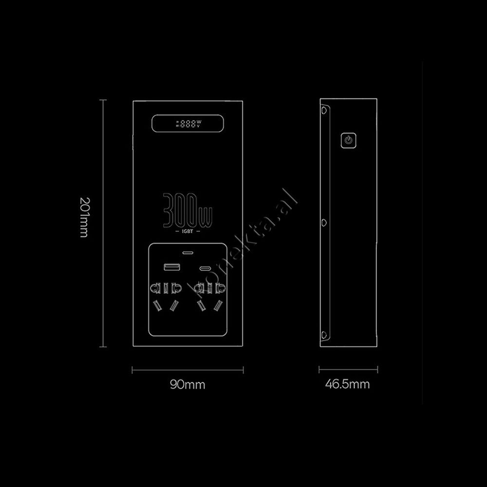 Baseus 300W Energy Converter, Black, 4 Ports - Thumbnail 22