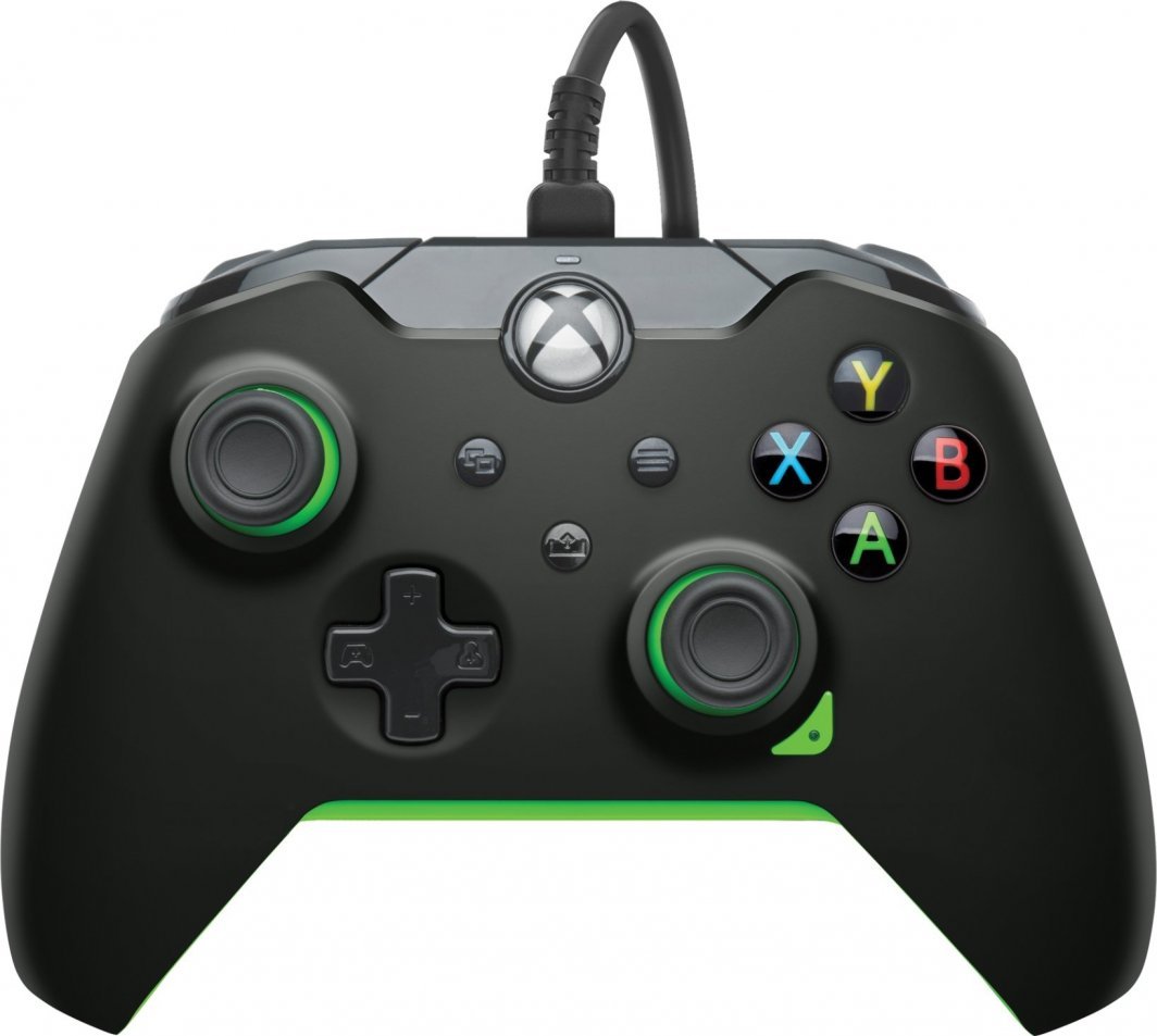 PDP Xbox Series Controller, Wired, Black / Green - Image 1