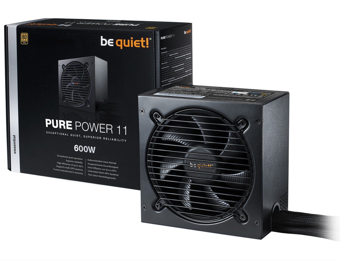 Be quiet! Pure Power 11 Power Supply, 600W, 80 PLUS Gold, 120mm, Black - Thumbnail 3