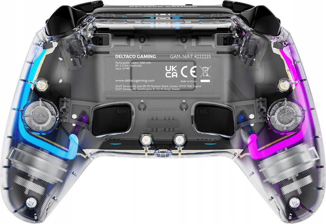 Deltaco PS4/PC Controller, Wireless, Multicolor - Thumbnail 5