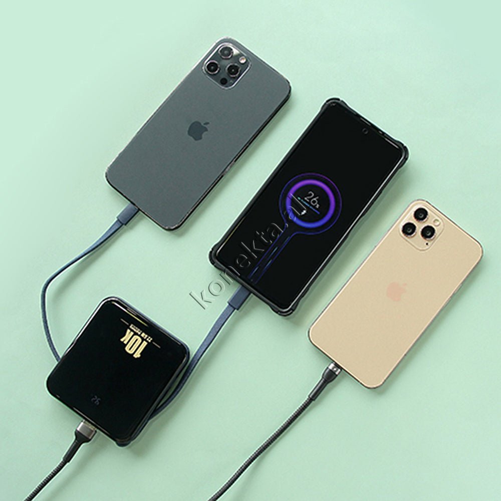 Remax 10000mAh Power Bank, Blue, 2 Ports, 2 Cables (Lightning and Type-C) - Thumbnail 16