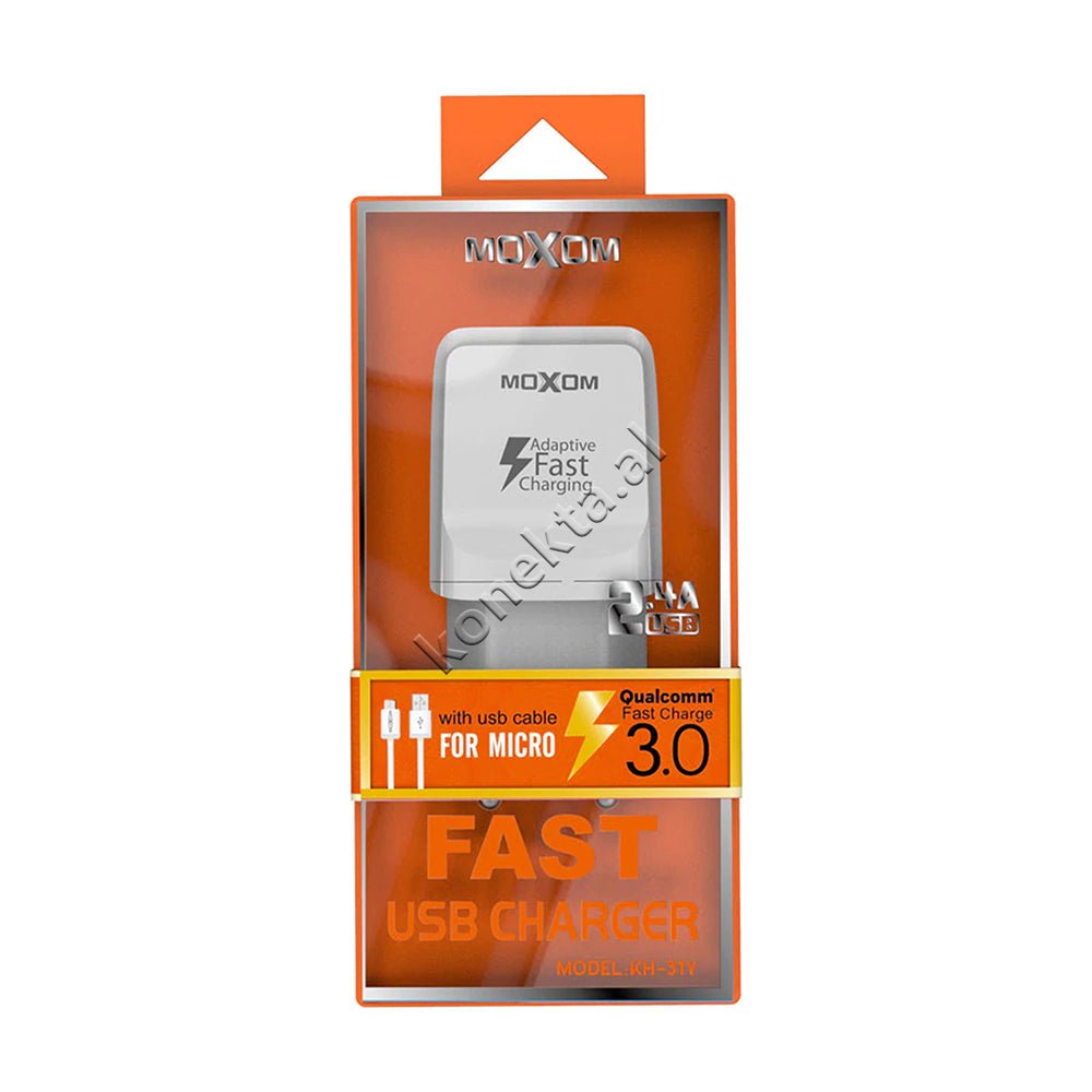 Moxom Fast Charging Charger for Samsung, 1m Type C and Micro - Thumbnail 2