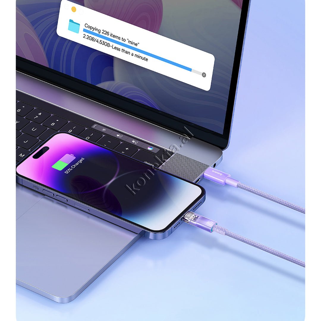 Baseus Type-C to Lightning Cable, 1m, Transparent, 20W, Automatic Shutoff - Thumbnail 12