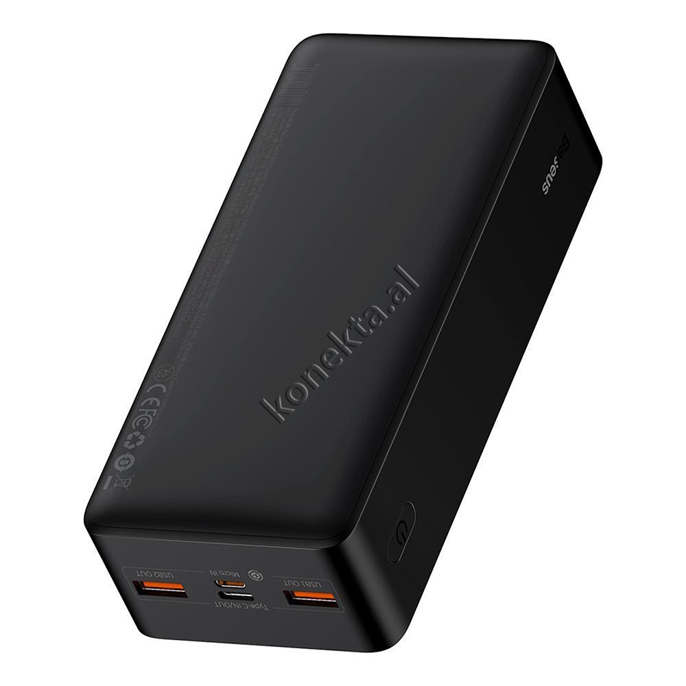 Baseus 30000mAh Power Bank, 15W & 20W, 3 Ports, Black - Thumbnail 4
