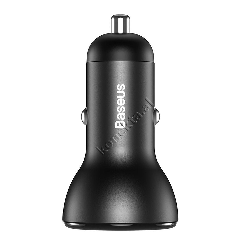 Baseus 45w Car Charger Adapter, Black, Dual Port - Thumbnail 4