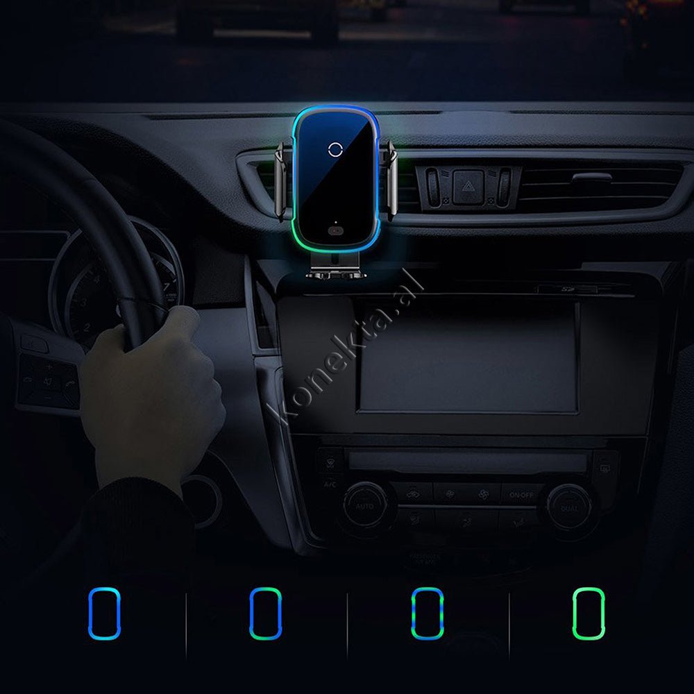 Baseus Mbajtese Celulari Me Sensor Rreze Infra Te Kuqe Per Makine + Karikues Wireless 15w - Thumbnail 5
