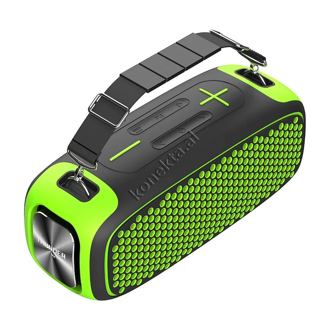 WiWU Thunder Bluetooth Speaker with Wireless Microphone, Black - Image 1