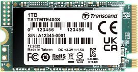 Transcend MTE400S SSD, 1TB, M.2 2242 PCI-E x4 Gen3 NVMe - Image 1