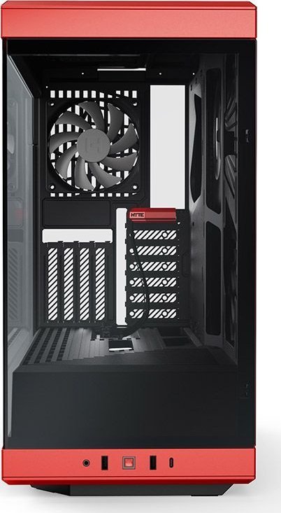 Hyte Y40 Case, Black and Red, Midi Tower - Thumbnail 3
