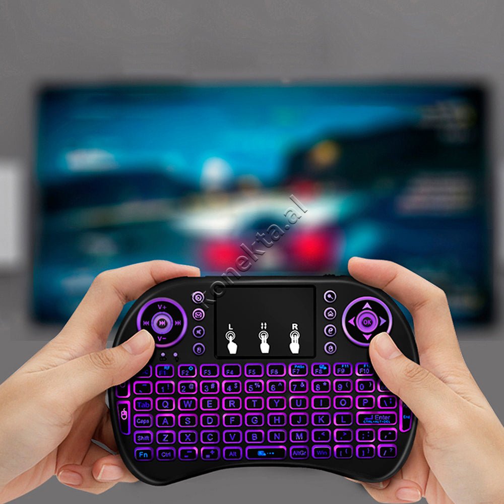 Tjetertjeter i8 Wireless Remote Control, Black, RGB Lighting, Keyboard and Mouse Combo - Thumbnail 5