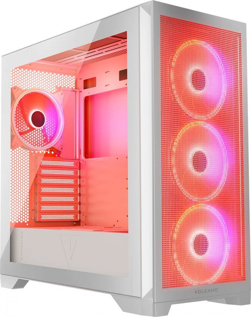 Modecom Volcano Expanse S Apex ARGB Case, White, Midi Tower - Image 1