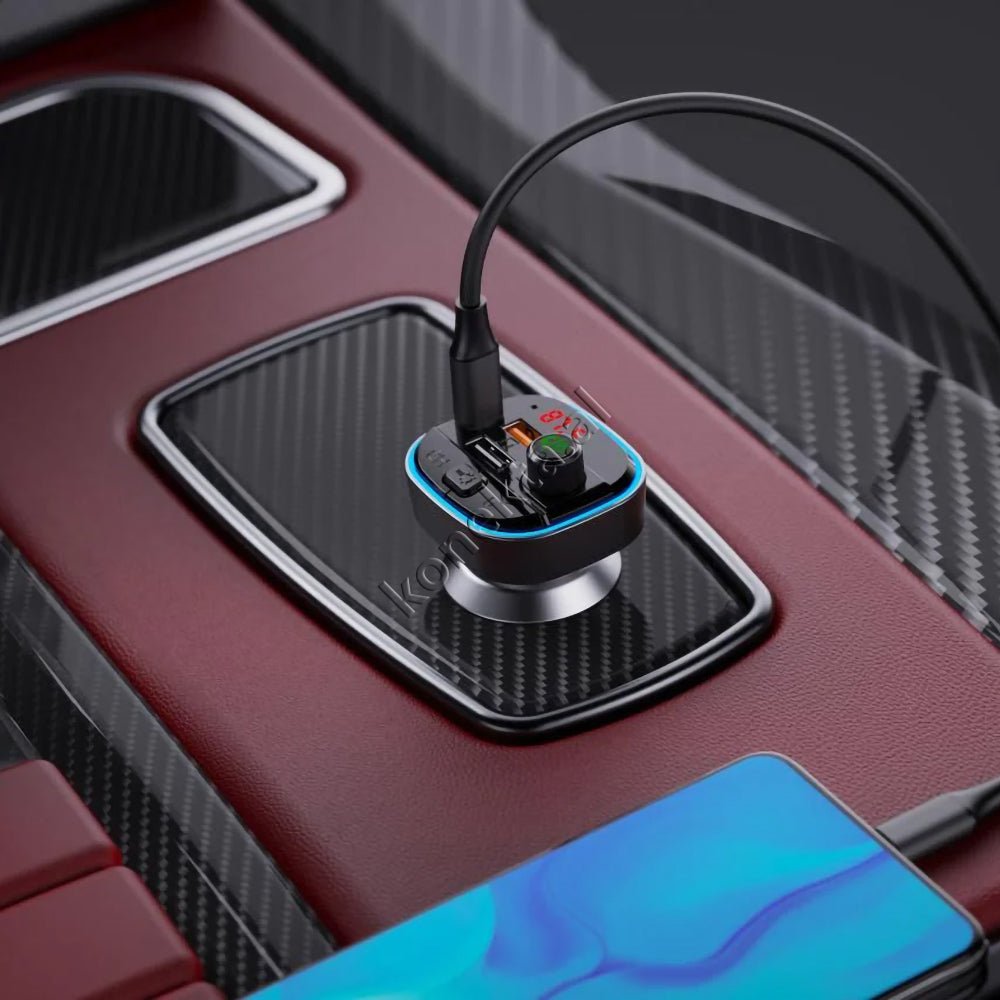 XO Car Bluetooth MP3 Charger Adapter with LED Lighting and Digital Panel - Thumbnail 2