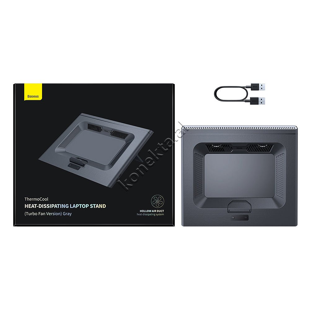 Baseus Laptop Holder with Cooler, Dark Gray - Thumbnail 3
