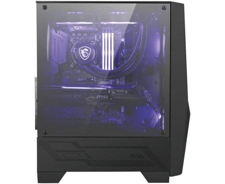 MSI MAG FORGE 100M Computer Case, Glass Side Panel, Black - Thumbnail 4