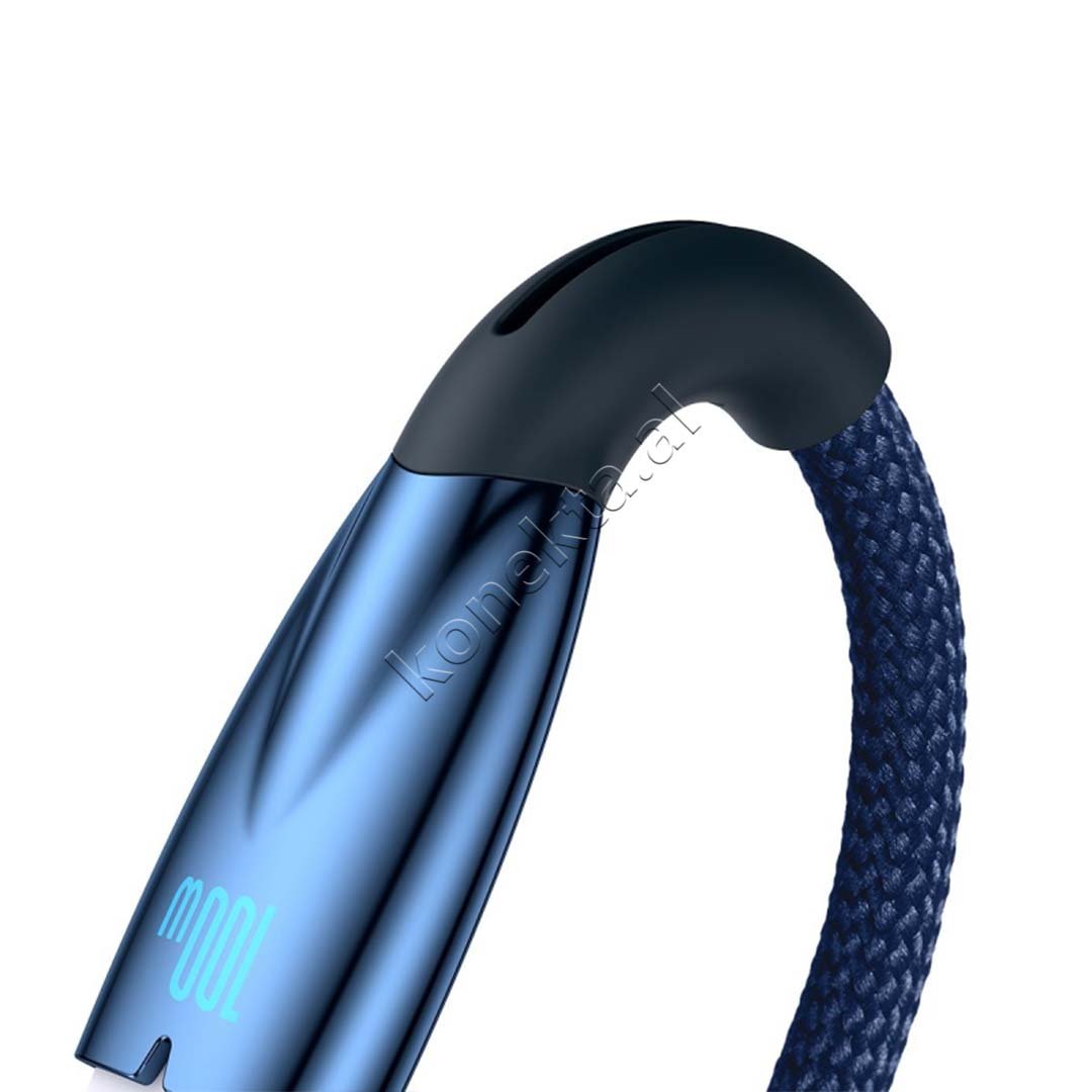 Baseus USB to Type-C Charging Cable, 100W, 2m, Blue - Thumbnail 3