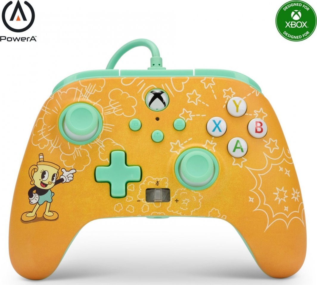 PowerA Xbox Enhanced Cuphead Controller, Wired, Yellow - Image 1