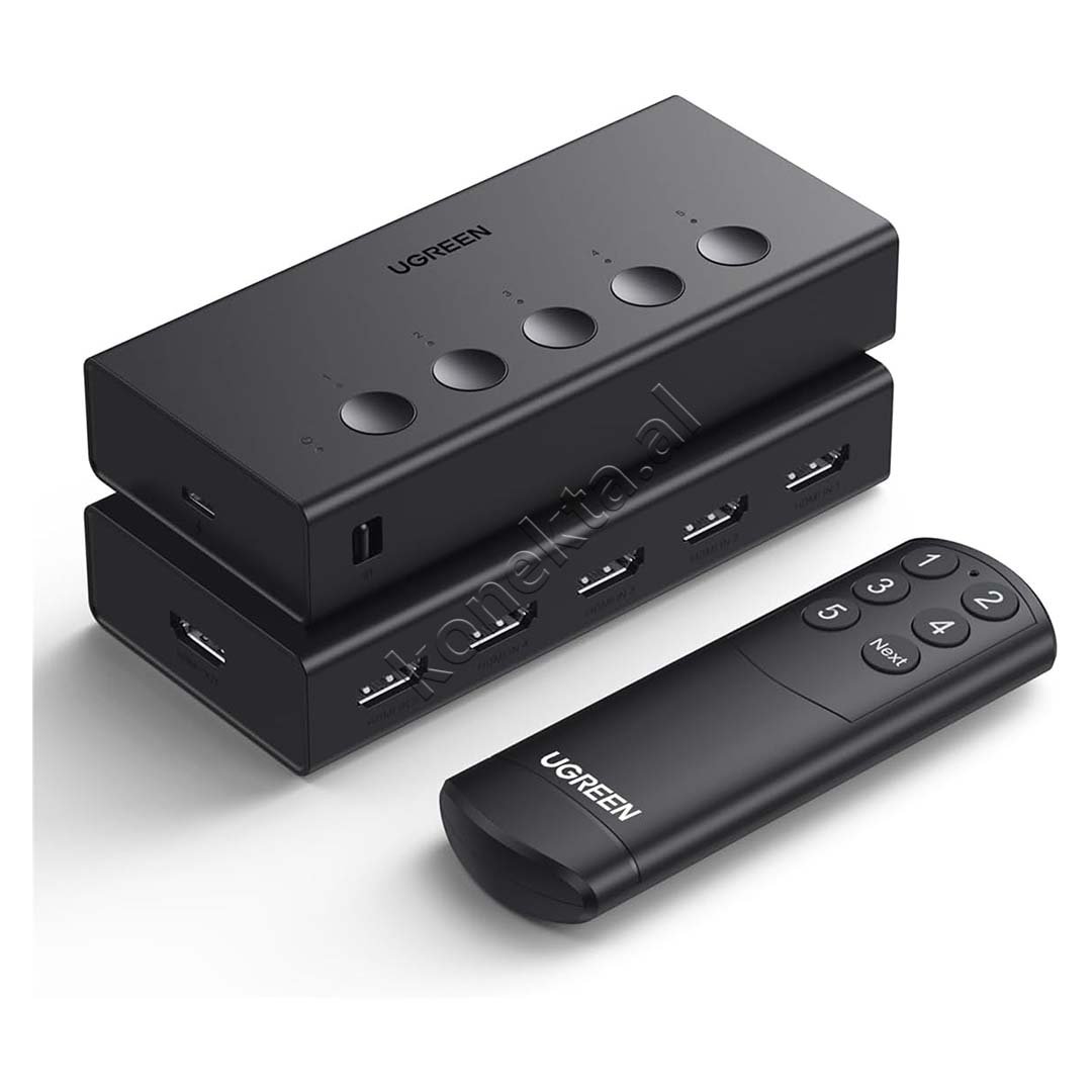 UGreen HDMI Switch 5 Ne 1 HDMI 2.0 Me Kabell Type-C 1m - Thumbnail 2