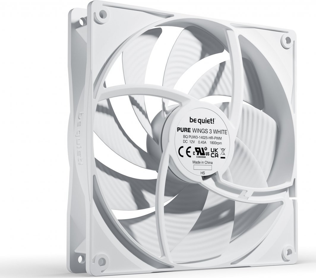 Be quiet! Pure Wings 3 PWM Fan, 140 mm, White - Thumbnail 2