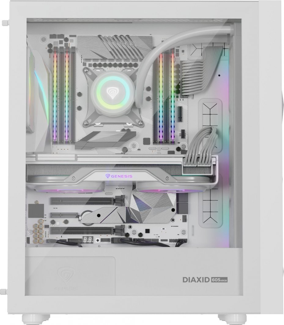 Genesis Diaxid 605 ARGB Case, White, Midi Tower - Thumbnail 14