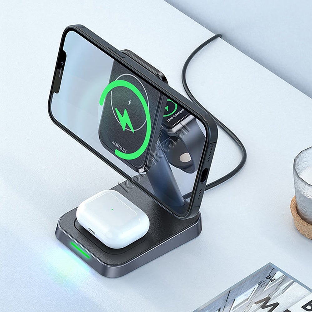 AceFast Wireless Charger, 3 in 1, Black - Thumbnail 10