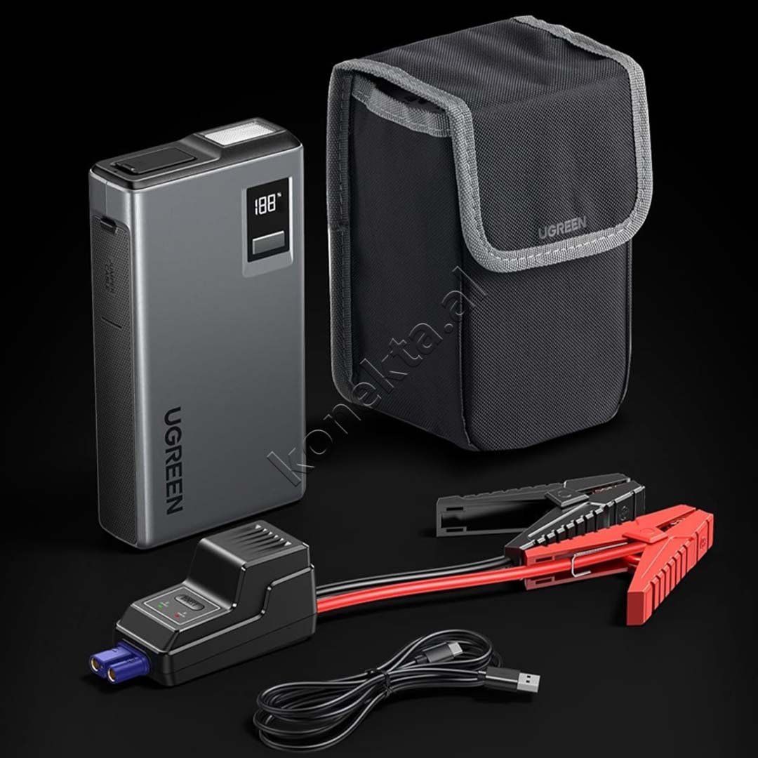 UGreen Multifunctional External Starter Battery, 12000mAh, Gray - Thumbnail 4