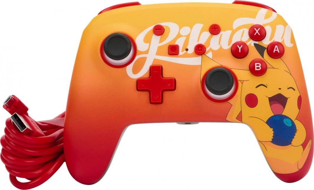 PowerA Pokemon Oran Berry Pikachu Controller, Red, Wired - Thumbnail 6