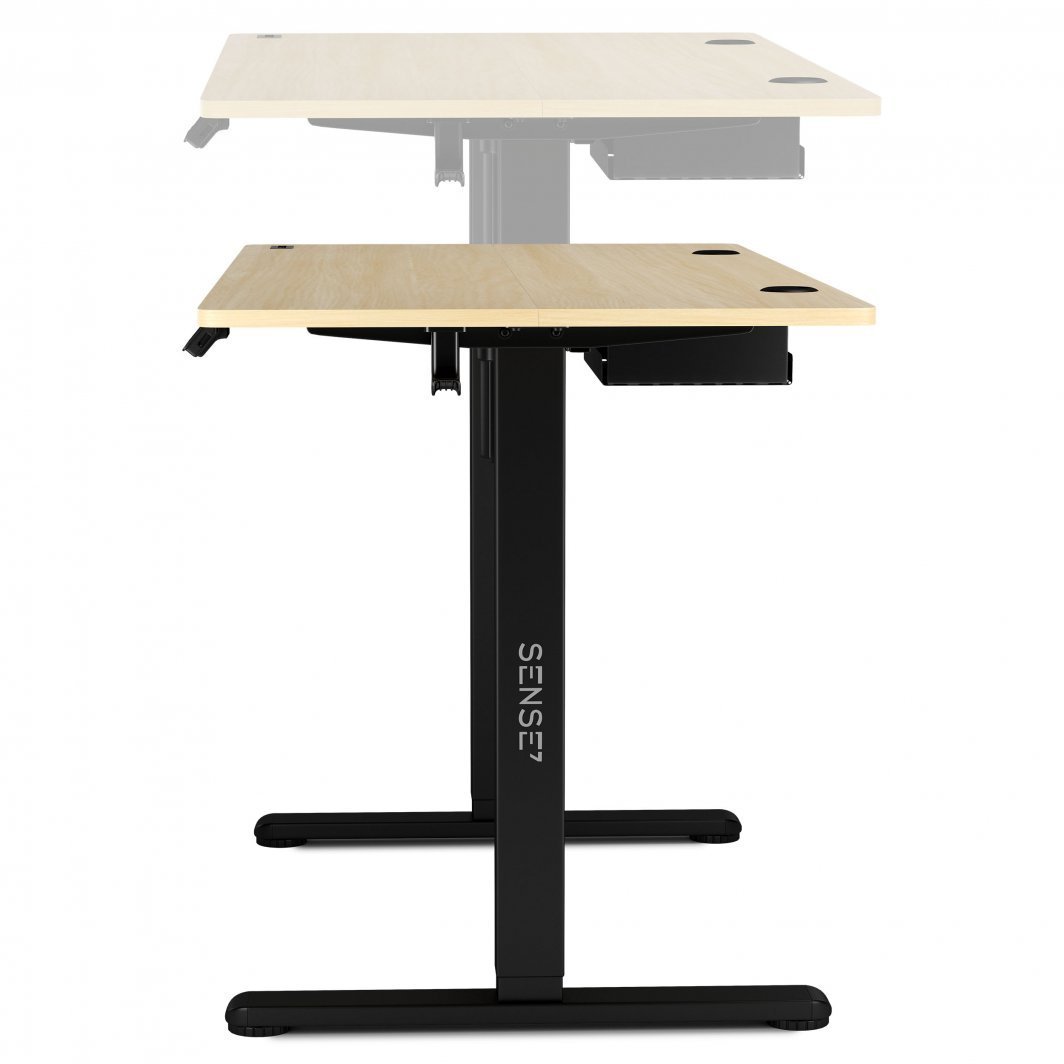 SENSE7 Nojo Electric Desk, 120cm x 60cm, Black / Light Wood - Thumbnail 5
