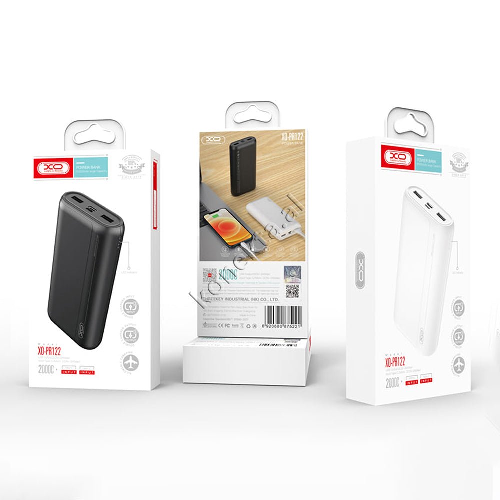 XO 20000mAh External Battery, Black / White, 2 Ports - Thumbnail 2