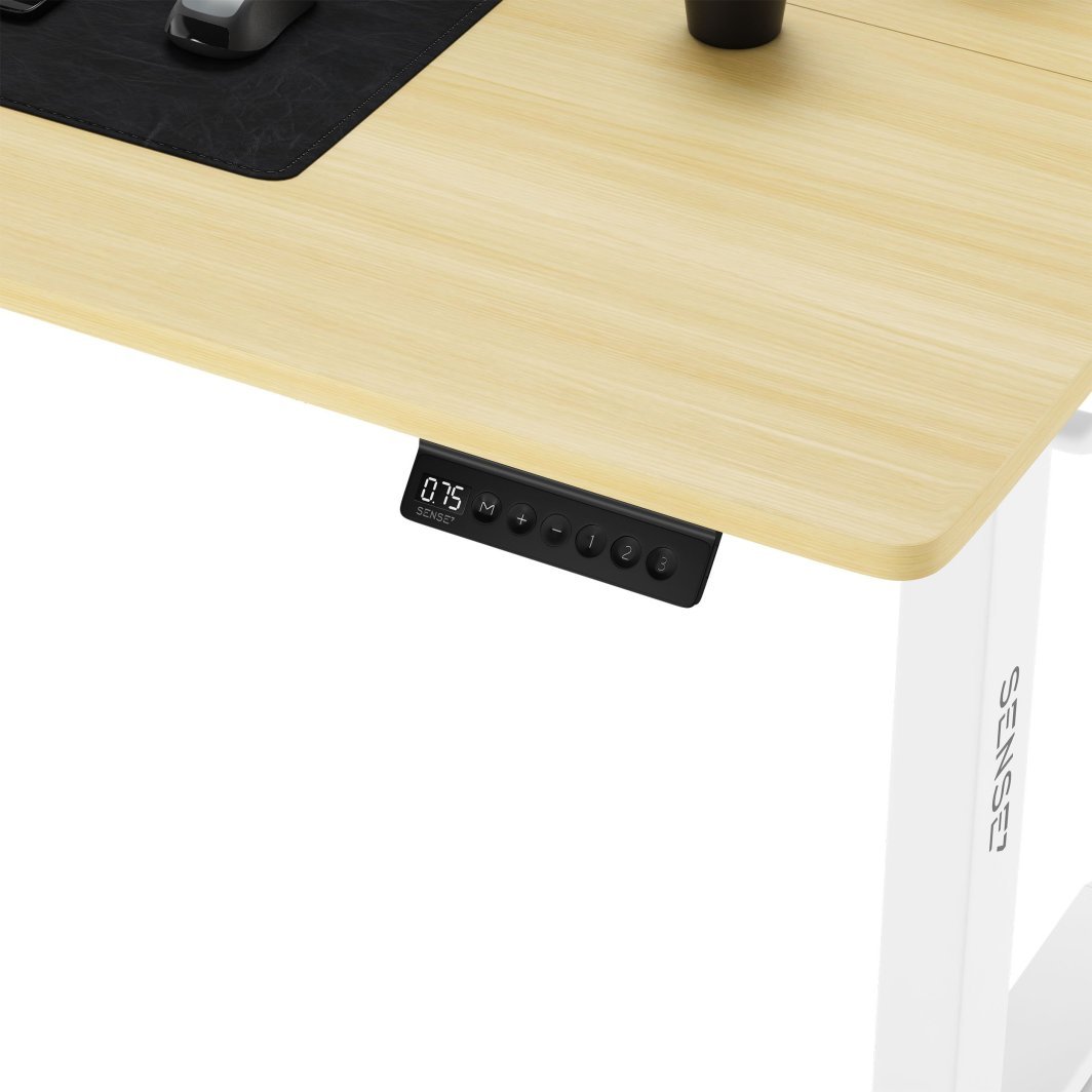 SENSE7 Nojo Table, 140cm x 70cm, White / Light Wood - Thumbnail 4