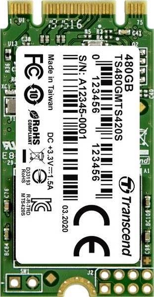Transcend 420S SSD, 480GB, M.2 2242 SATA III - Image 1
