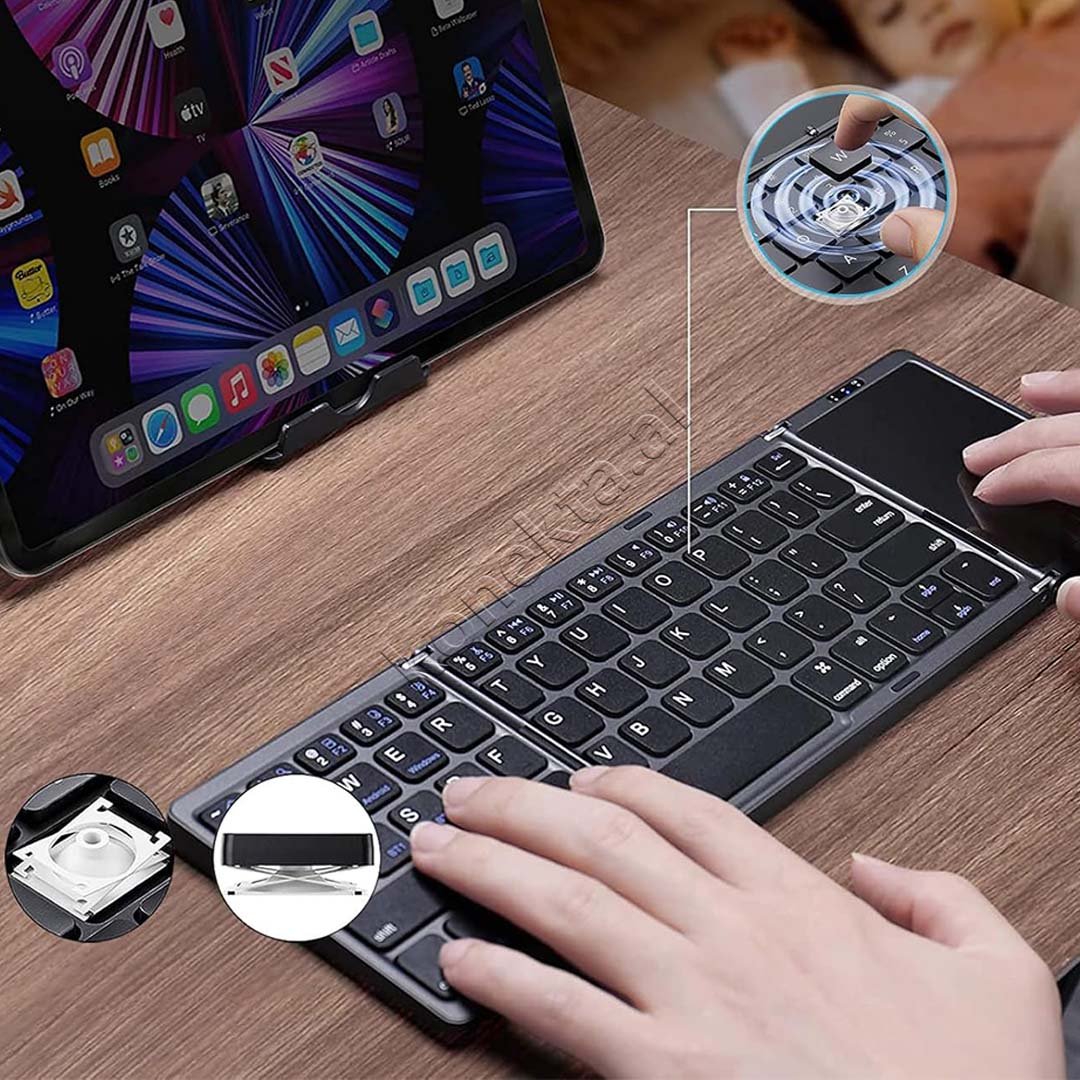 Baseus Wireless Keyboard, Foldable, Bluetooth, Touchpad - Thumbnail 9