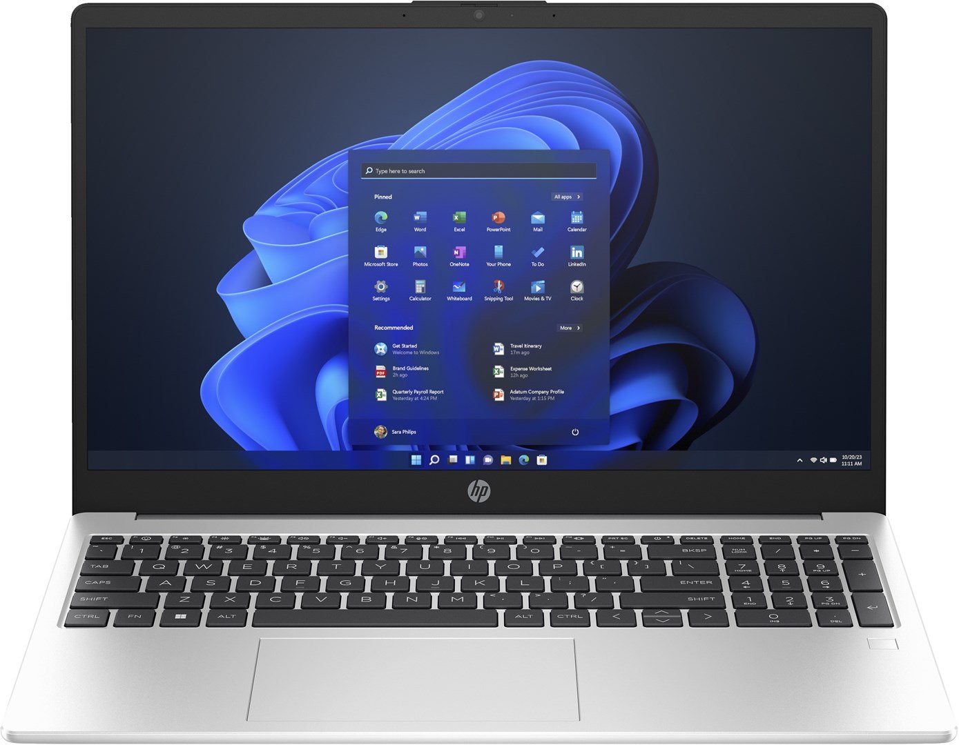 HP 255 G10 Laptop, 15.6" Full HD, AMD Ryzen™ 5 7530U, 16GB DDR4-SDRAM, 512 GB SSD, Silver - Image 1