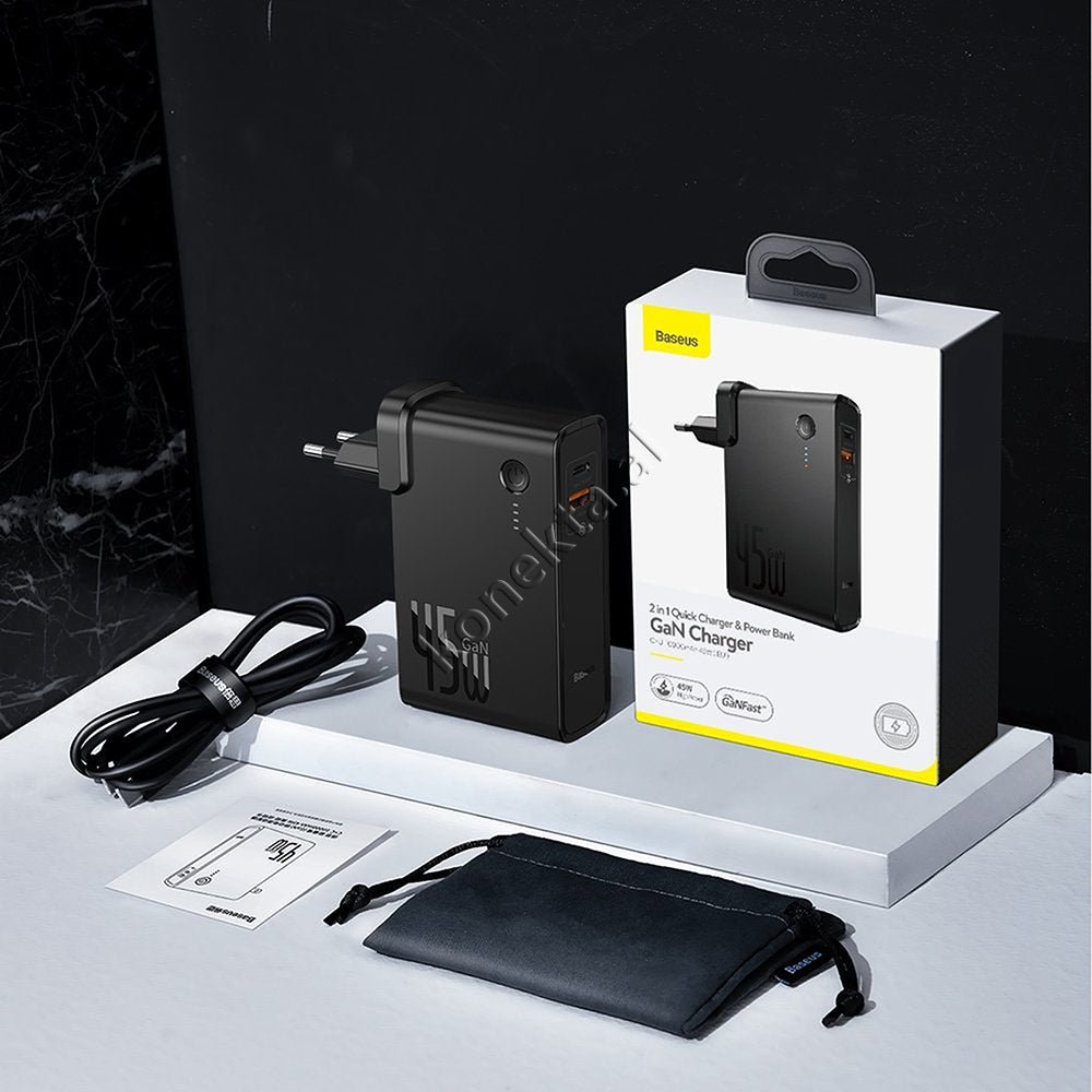Baseus 2 in 1 Charger and Power Bank, 45W, 10000mAh, Black - Thumbnail 17