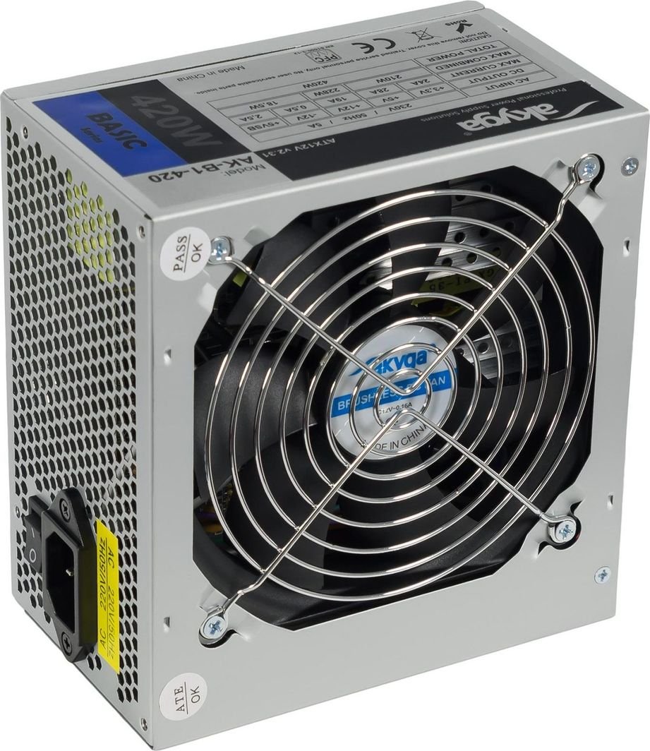 Akyga Basic AK-B1-420 ATX Power Supply, 420W - Thumbnail 2