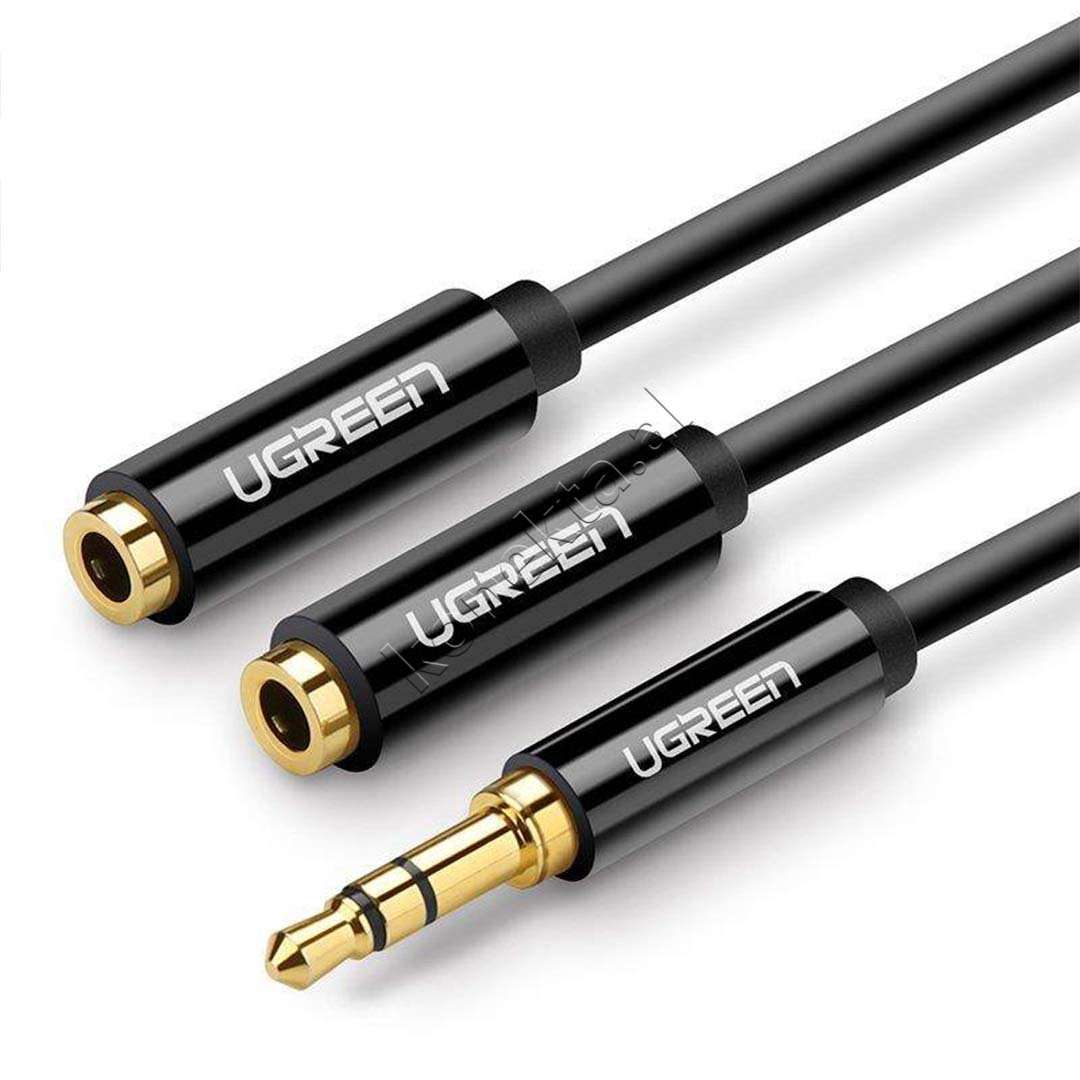 UGreen Aux Adapter Cable, Black, 20cm - Thumbnail 3
