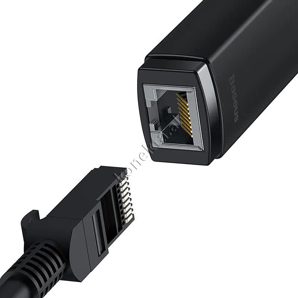 Baseus RJ45 LAN Adapter with Type-C Cable, Black, 15cm - Thumbnail 3