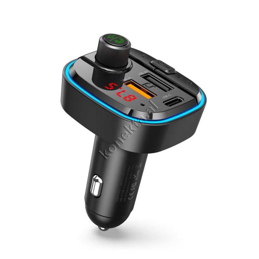 XO Car Bluetooth MP3 Charger Adapter with LED Lighting and Digital Panel - Image 1