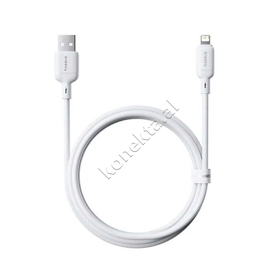 Baseus USB-A to Lightning Charging Cable, 1m / 2m, White - Image 1