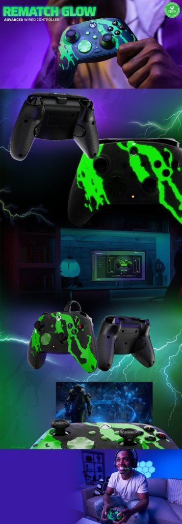 PDP XS Rematch Controller, Wired, Black / Green - Thumbnail 43