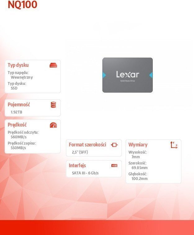 Lexar NQ100 SSD, 2TB, 2.5" SATA III - Thumbnail 8
