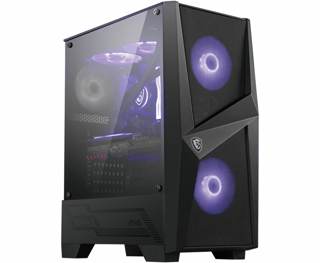 MSI MAG FORGE 100M Case, 2x 120mm RGB PWM Fan, 1x 120mm Fan, Black - Image 1