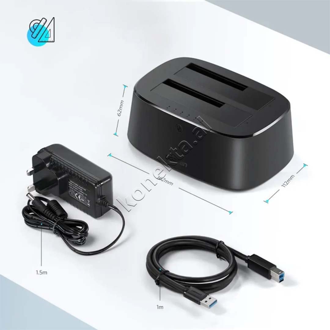 UGreen SATA HDD SSD Reader, 2.5" 3.5" USB 3.0 - Thumbnail 3