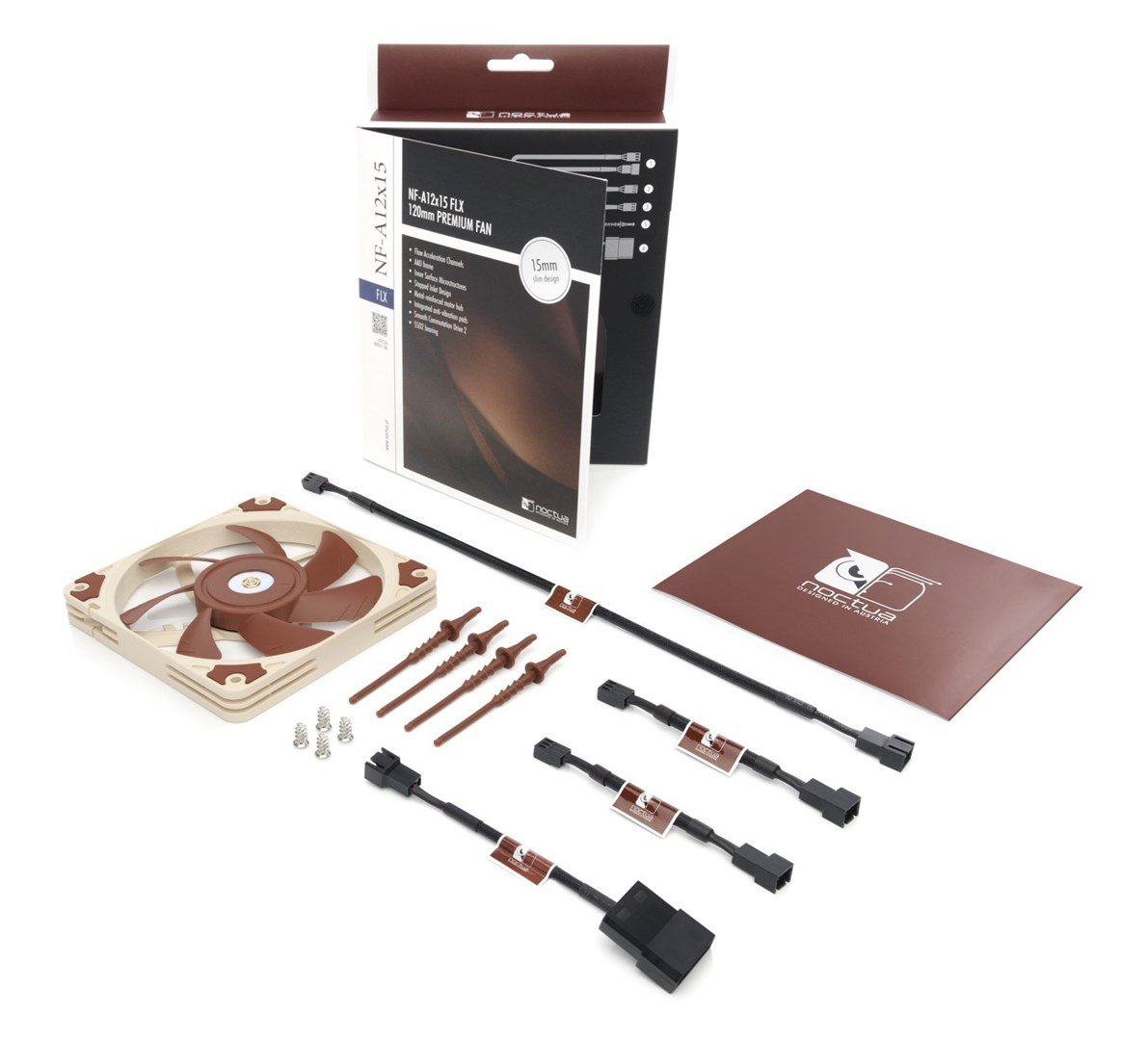Noctua NF-A12x15 FLX Fan, 12 cm, Bronze / Beige - Thumbnail 4