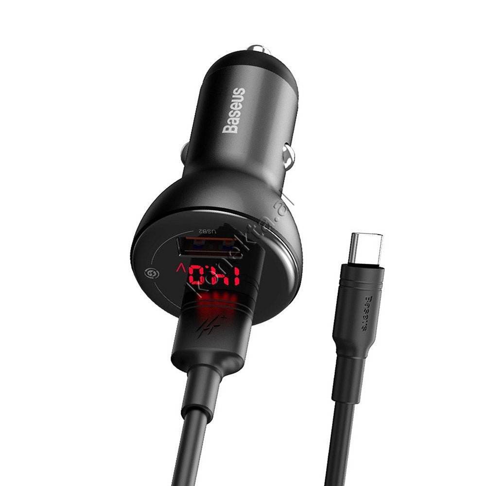 Baseus Car Charger, Black, 45W, With USB Type-C Cable - Thumbnail 6