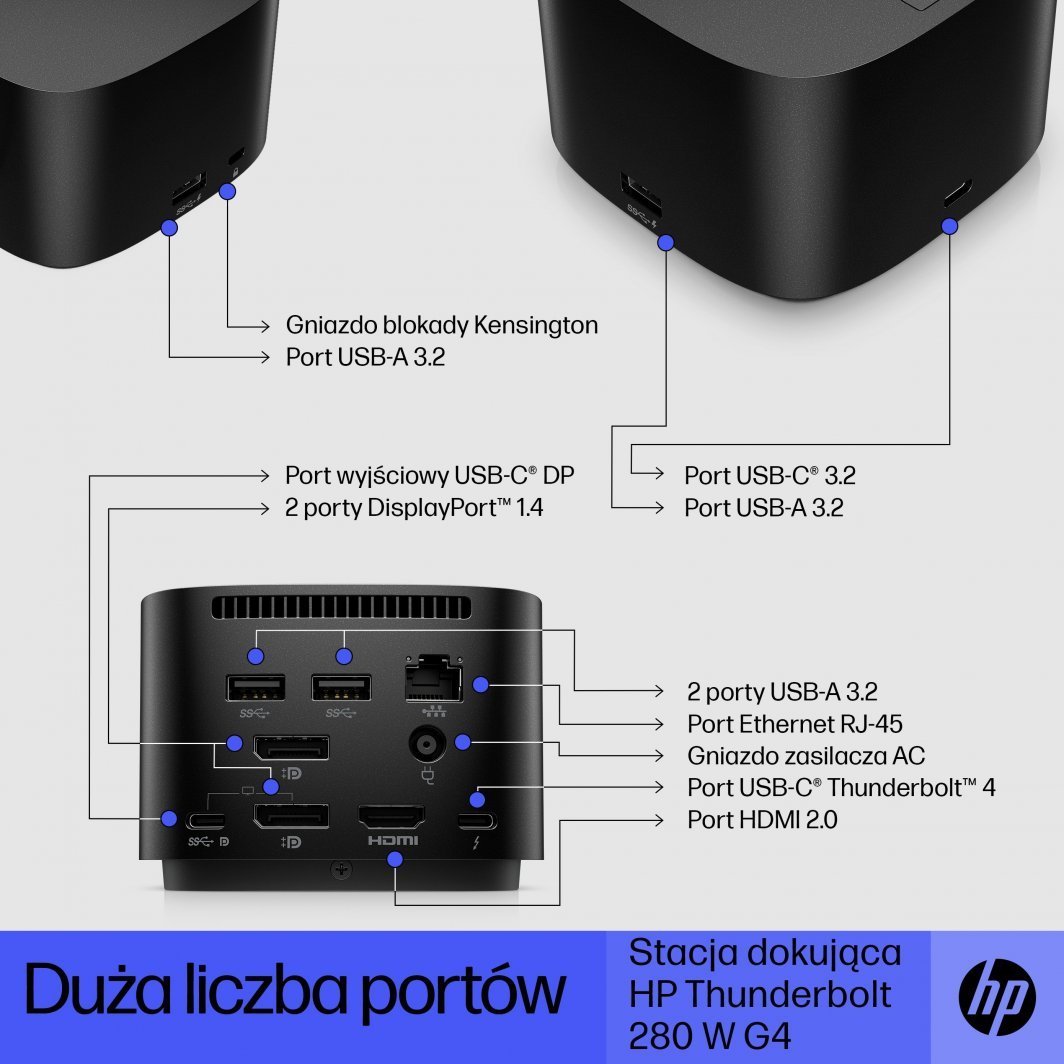HP Thunderbolt 4 Docking Station, 280W, Black - Thumbnail 16