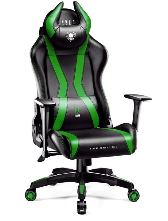 Diablo Chairs X-Horn 2.0 Chair, Black / Green - Thumbnail 2