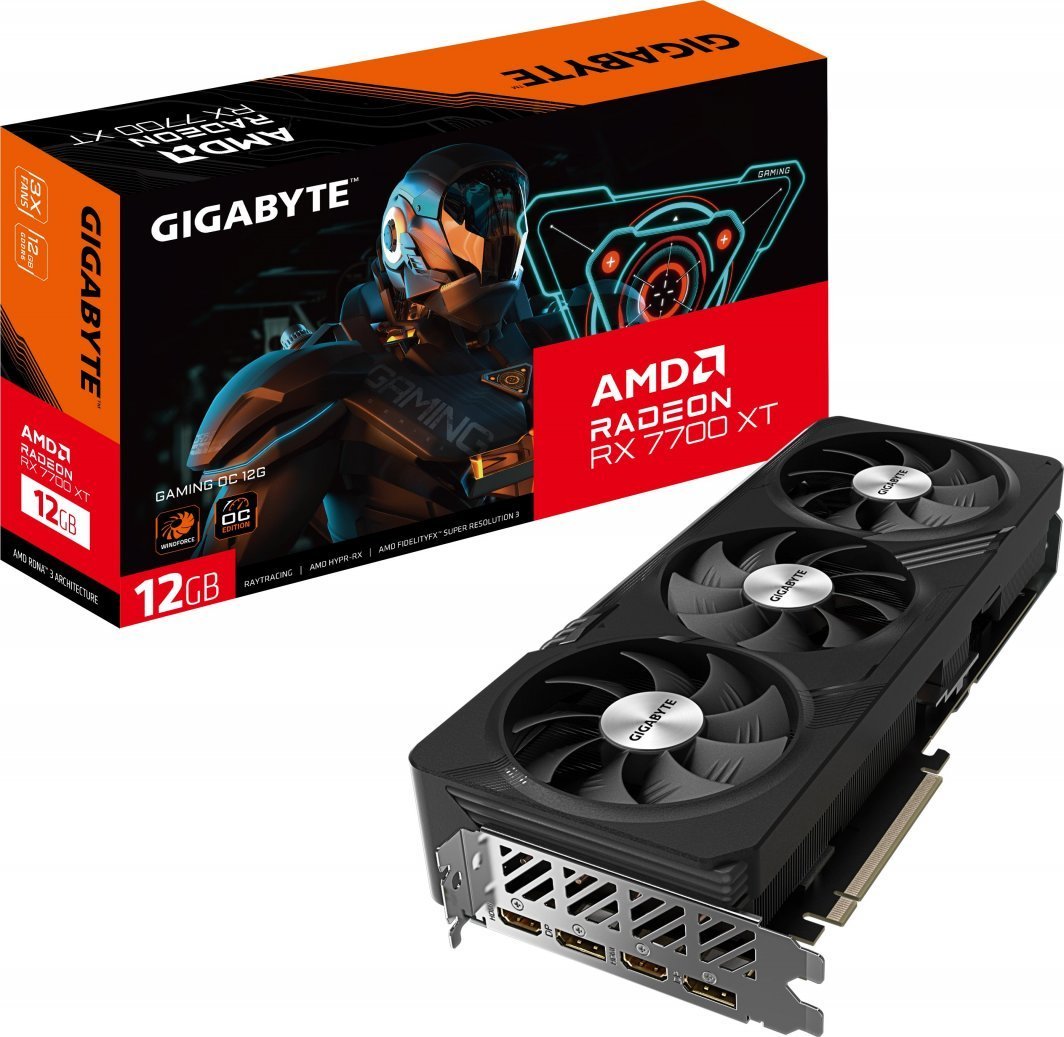 Gigabyte Radeon RX 7700 XT Gaming OC 12GB GDDR6 Graphics Card - Image 1