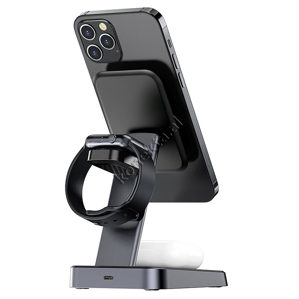 AceFast Wireless Charger, 3 in 1, Black - Thumbnail 5