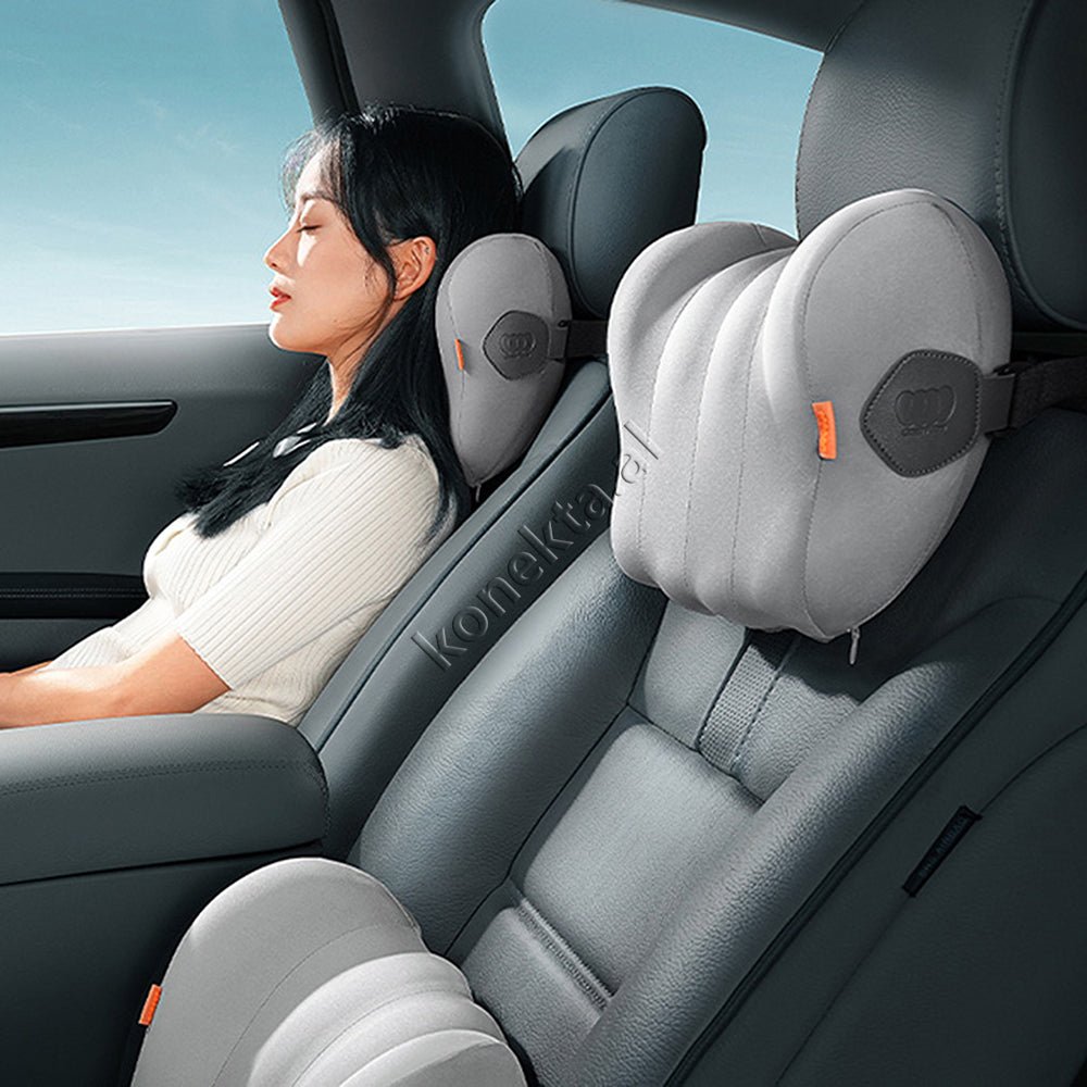 Baseus Multifunctional Memory Neck Pillow, Gray / Orange, 395x263x115mm - Thumbnail 9